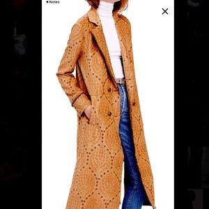 Free People, Women's Out All Night Coat, Gold, Size Small